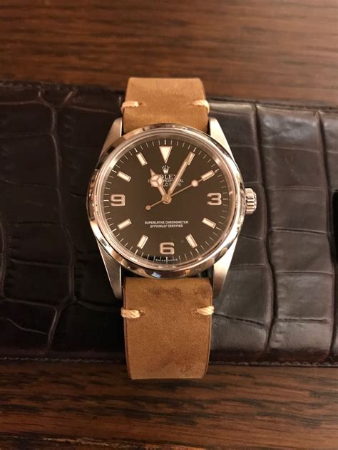 rolex explorer 36mm leather strap.